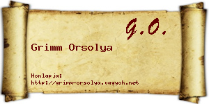 Grimm Orsolya névjegykártya